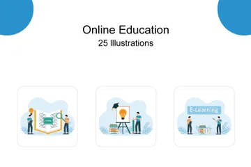 Online-Bildung Illustrationspack