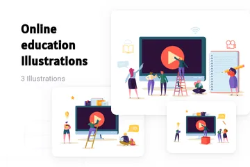 Online-Bildung Illustrationspack