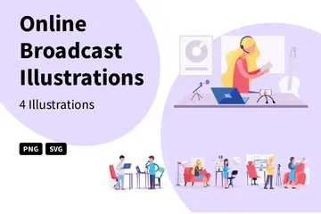 Online Broadcast Illustration Pack