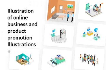 Online Business And Product Promotion Illustration Pack