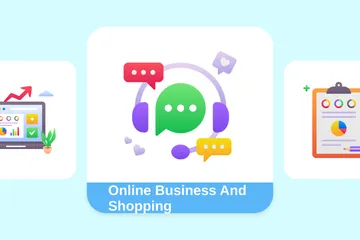 Online Business And Shopping Illustration Pack