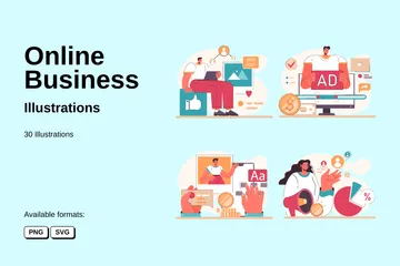 Online Business Illustration Pack