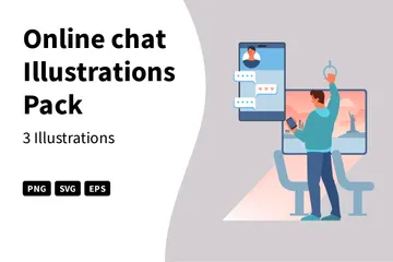 Online Chat Illustration Pack