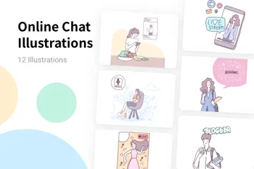 Online Chat Illustration Pack