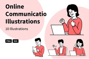 Online Communication Illustration Pack