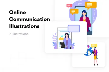 Online Communication Illustration Pack