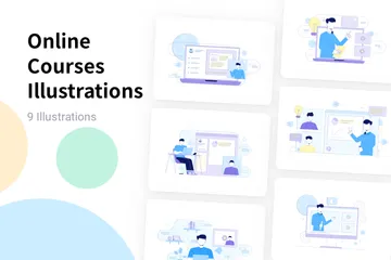 Online Courses Illustration Pack