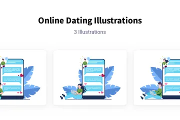 Online Dating Illustration Pack