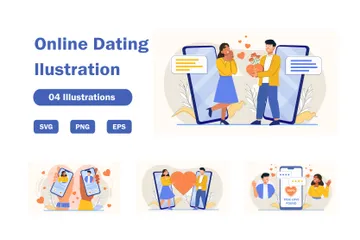 Online Dating Illustration Pack