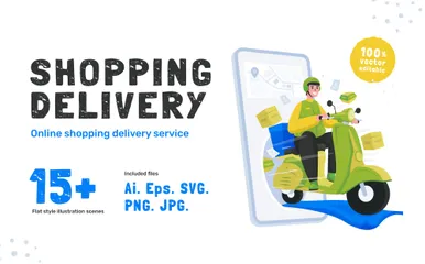 Shopping Delivery Illustration Pack