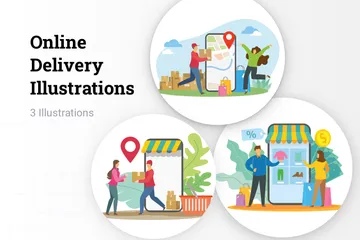 Online Delivery Illustration Pack