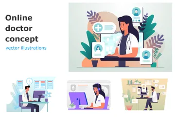 Online Doctor Illustration Pack