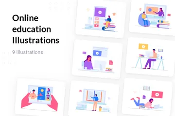 Online Education Illustration Pack