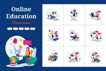 Online Education Illustration Pack