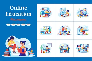 Online Education Illustration Pack