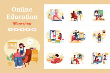 Online Education Illustration Pack