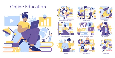 Online Education Illustration Pack