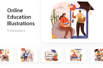 Online Education Illustration Pack