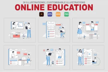 Online Education Illustration Pack