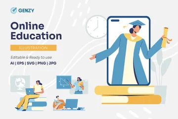 Online Education Illustration Pack