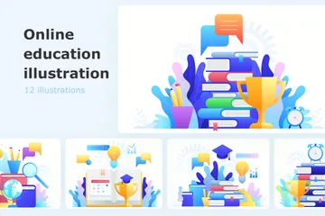 Online Education Illustration Pack