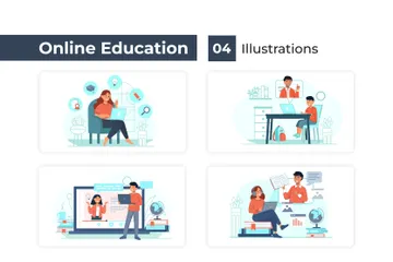 Online Education Illustration Pack