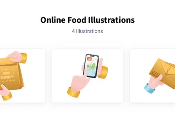 Online Food Illustration Pack