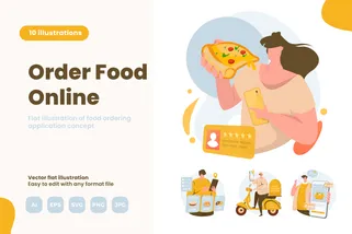 Order Food Online Illustrations