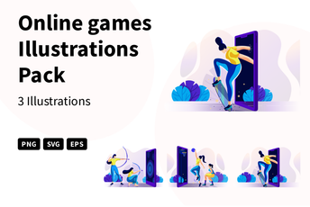 Online Games Illustration Pack