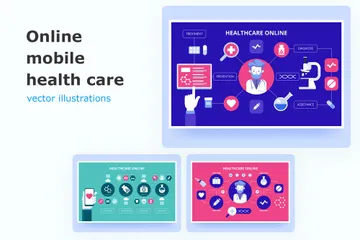 Online Healthcare Illustration Pack