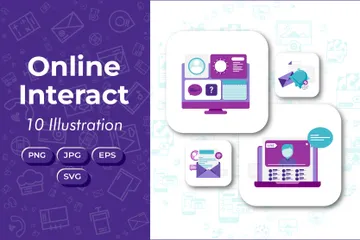 Online Interact Illustration Pack