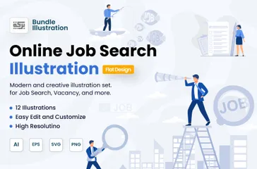 Online Job Search Illustration Pack
