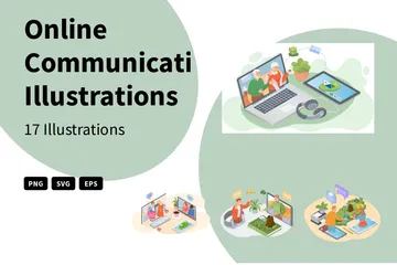 Onlinekommunikation Illustrationspack