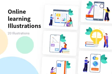 Online Learning Illustration Pack