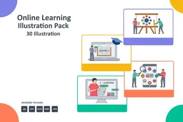 Online Learning Illustration Pack