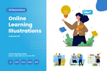 Online Learning Illustration Pack