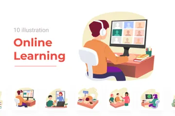 Online Learning Illustration Pack