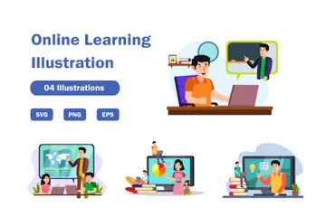 Online Learning Illustration Pack