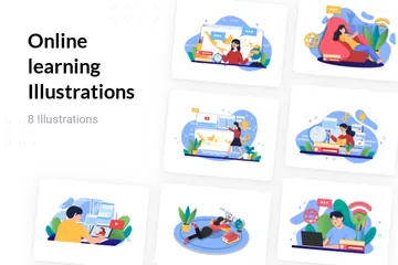 Online Learning Illustration Pack