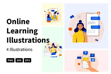 Online Learning Illustration Pack