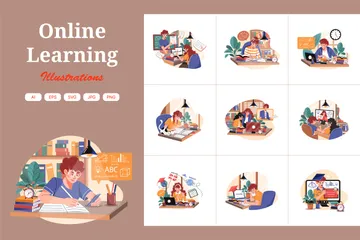 Online Learning Illustration Pack