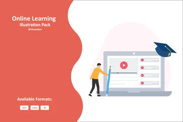 Online Learning Illustration Pack