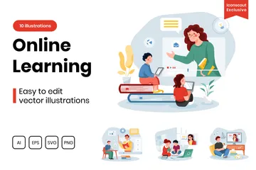 Online lernen Illustrationspack