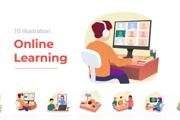 Online lernen Illustrationspack