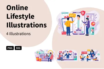 Online Lifestyle Illustration Pack