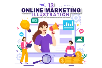 Online Marketing Illustration Pack