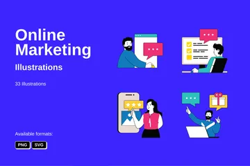 Online Marketing Illustration Pack