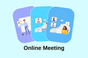 Online-Meeting Illustrationspack