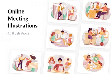 Online Meeting Illustration Pack