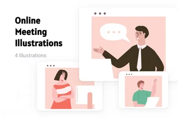 Online Meeting Illustration Pack